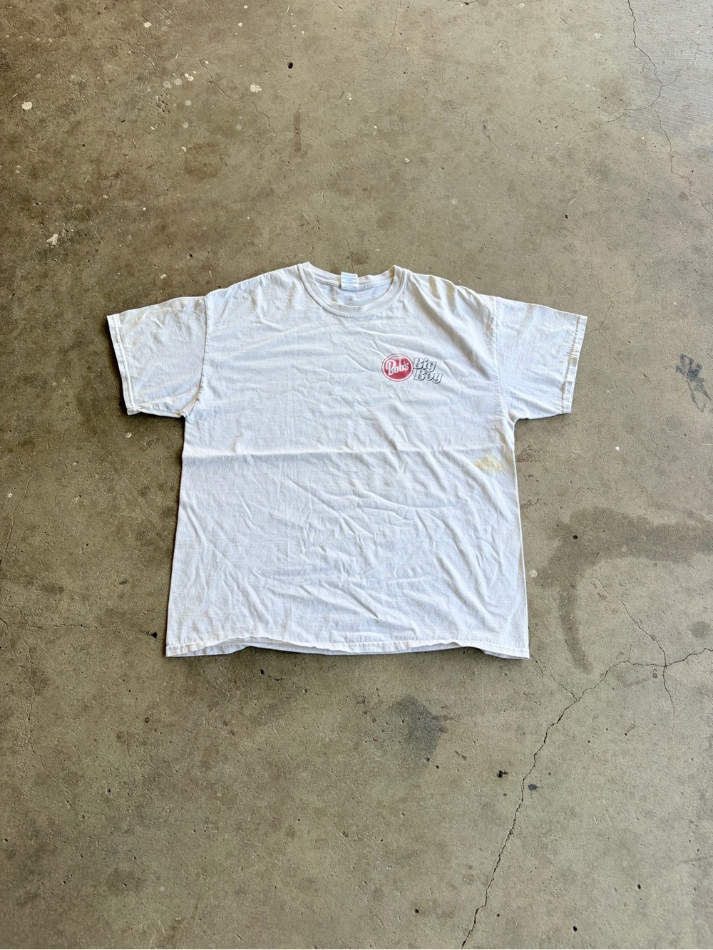 White Graphic Crewneck T-Shirt with Subtle Logo
